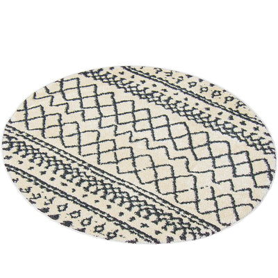 שטיח מרקש 02 קרם/שחור עגול | השטיח האדום