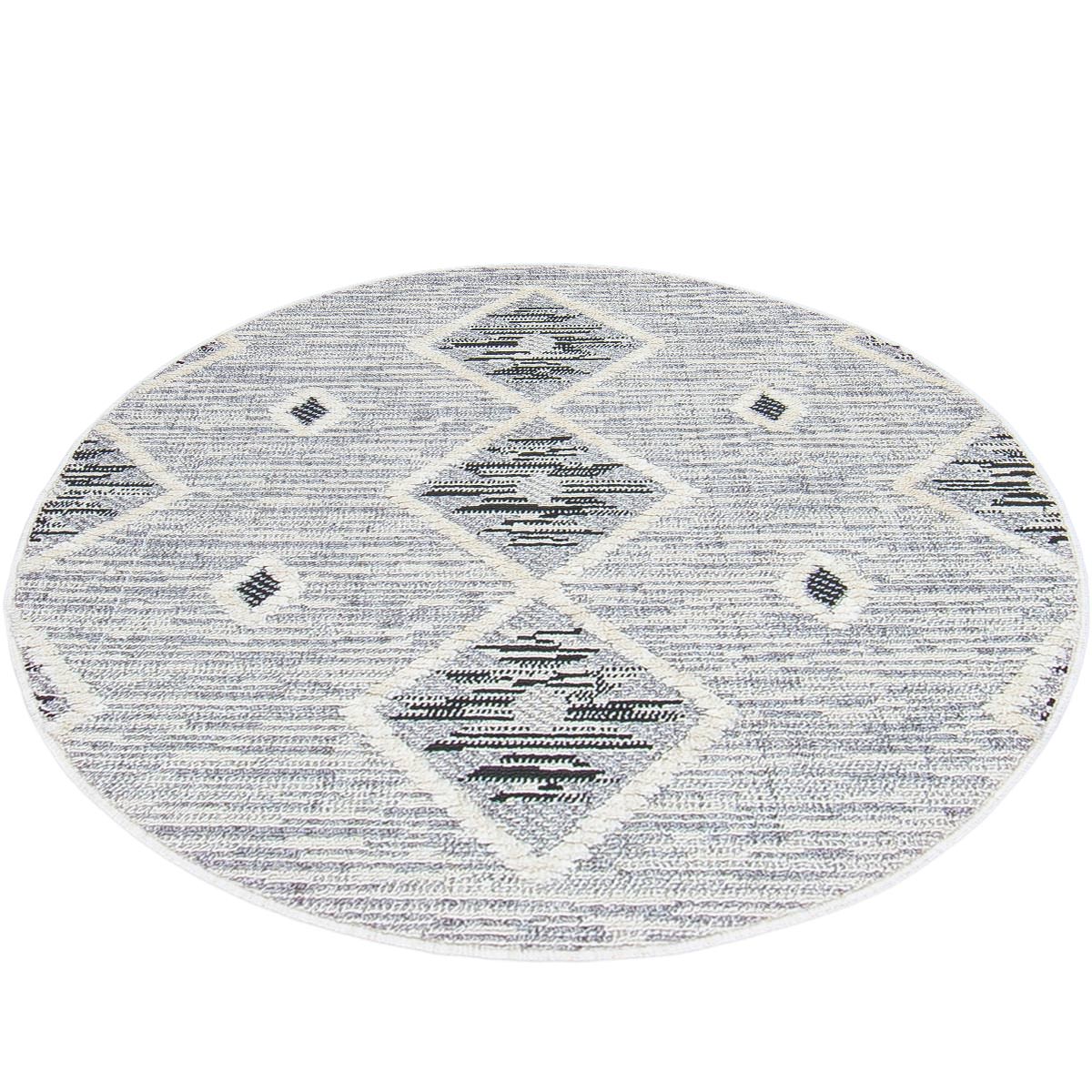 שטיח אטלס 05 אפור בהיר עגול | השטיח האדום