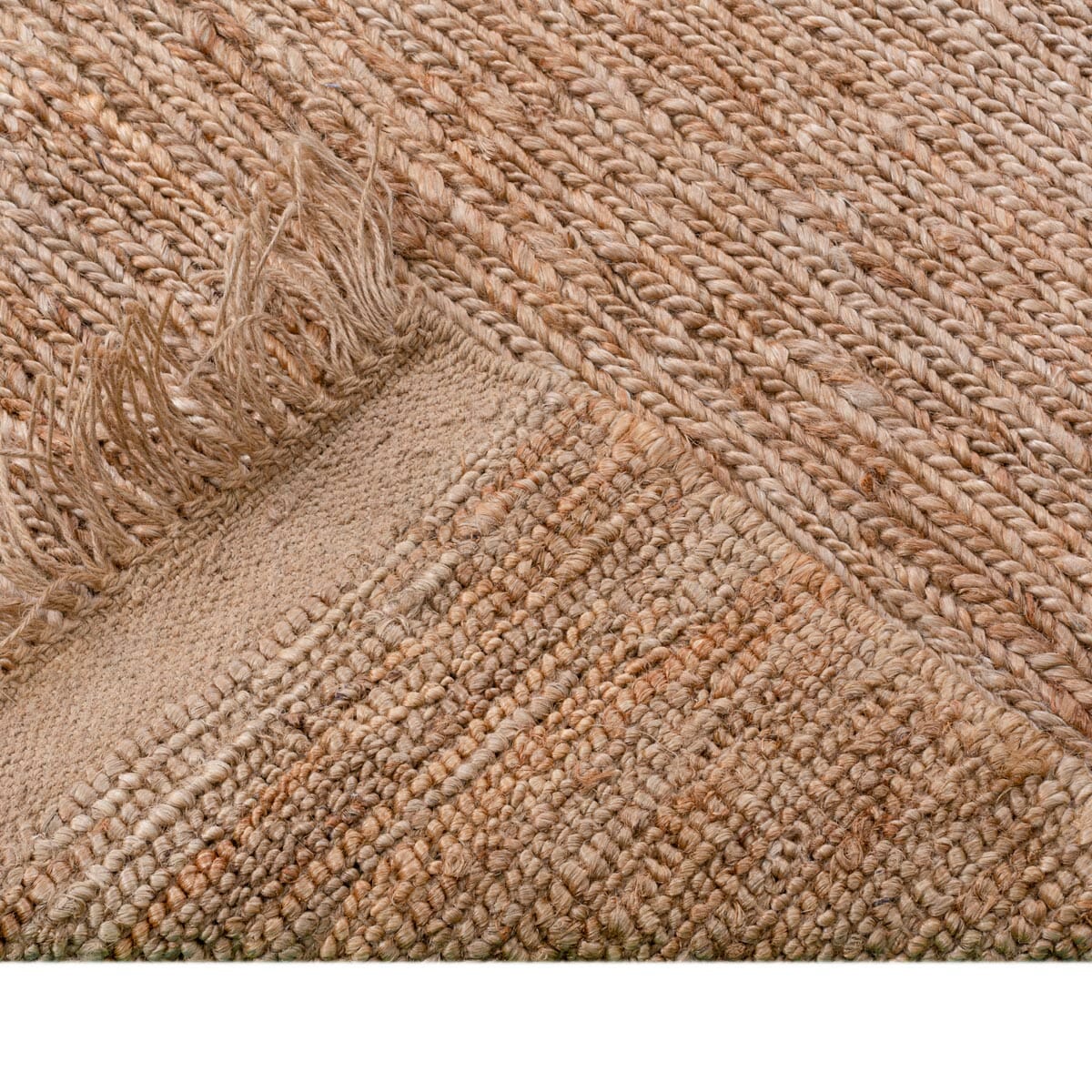 שטיח תמר אריגה גסה 03 בז' עם פרנזים | השטיח האדום