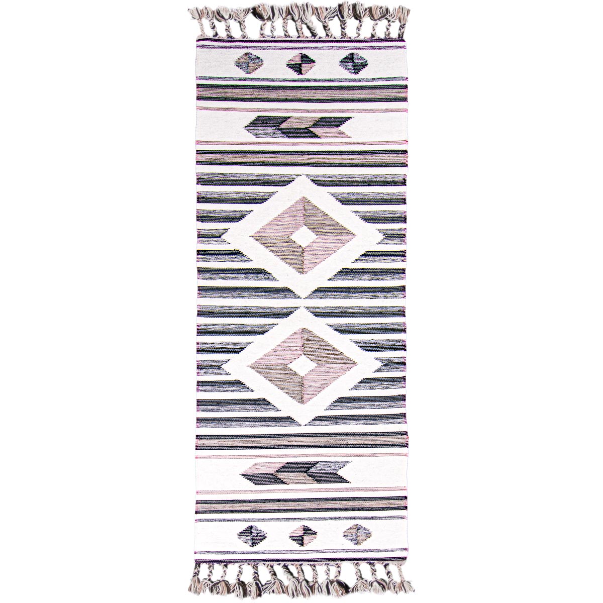 שטיח קילים סקנדינבי 02 ורוד ראנר עם פרנזים | השטיח האדום