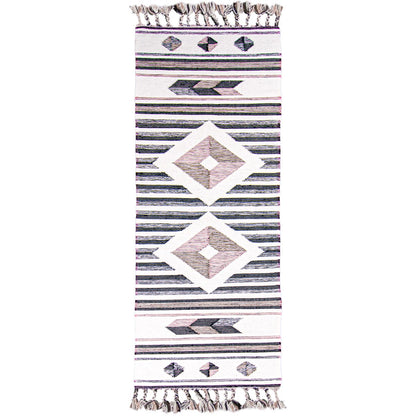 שטיח קילים סקנדינבי 02 ורוד ראנר עם פרנזים | השטיח האדום