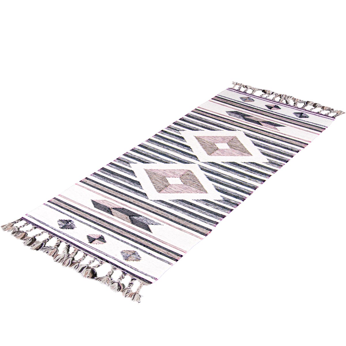 שטיח קילים סקנדינבי 02 ורוד ראנר עם פרנזים | השטיח האדום