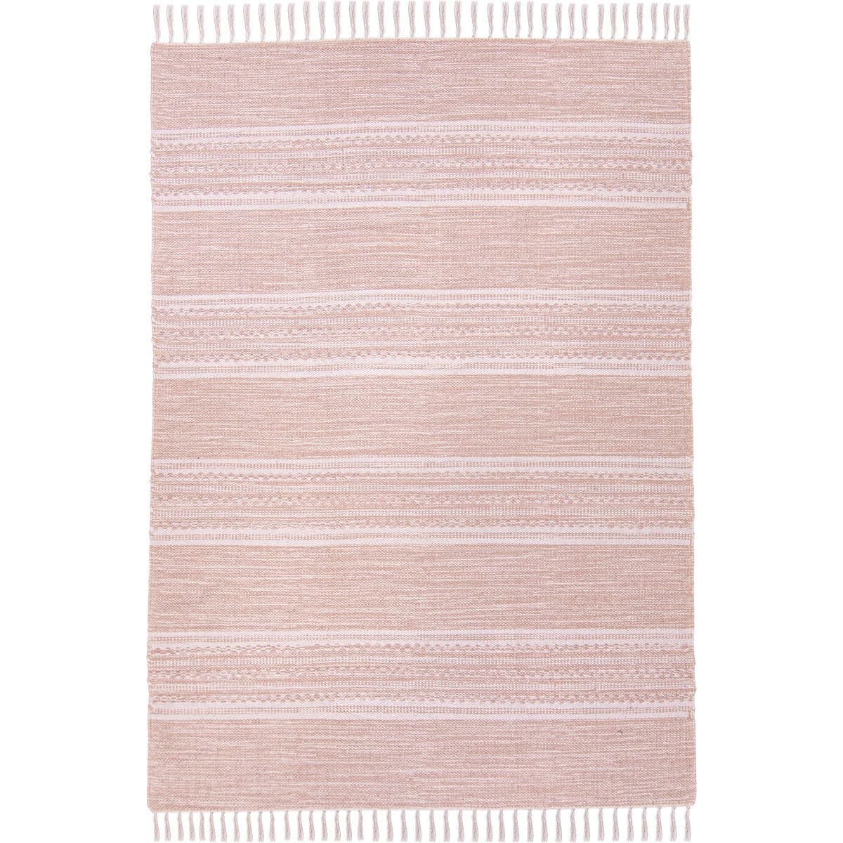 שטיח גפן כותנה 02 ורוד עם פרנזים | השטיח האדום