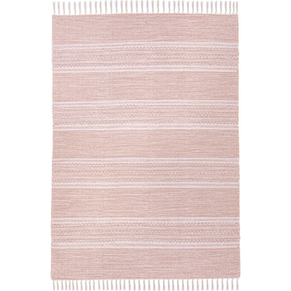 שטיח גפן כותנה 02 ורוד עם פרנזים | השטיח האדום