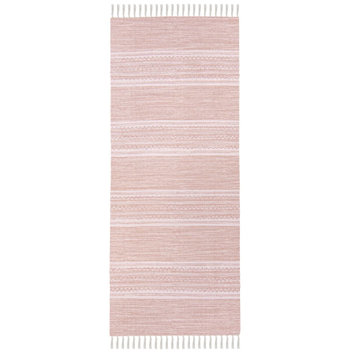 שטיח גפן כותנה 02 ורוד ראנר עם פרנזים | השטיח האדום