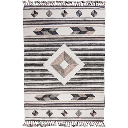 שטיח קילים סקנדינבי 02 ורוד עם פרנזים | השטיח האדום