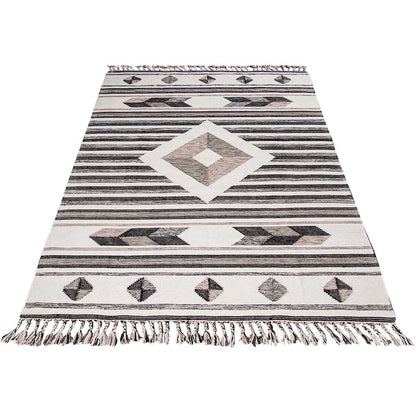 שטיח קילים סקנדינבי 02 ורוד עם פרנזים | השטיח האדום