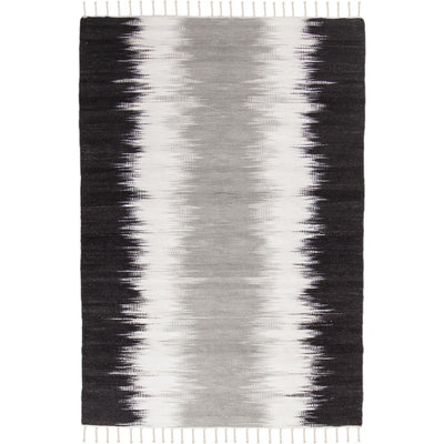 שטיח קילים הדס 12 שחור/אפור/לבן עם פרנזים | השטיח האדום