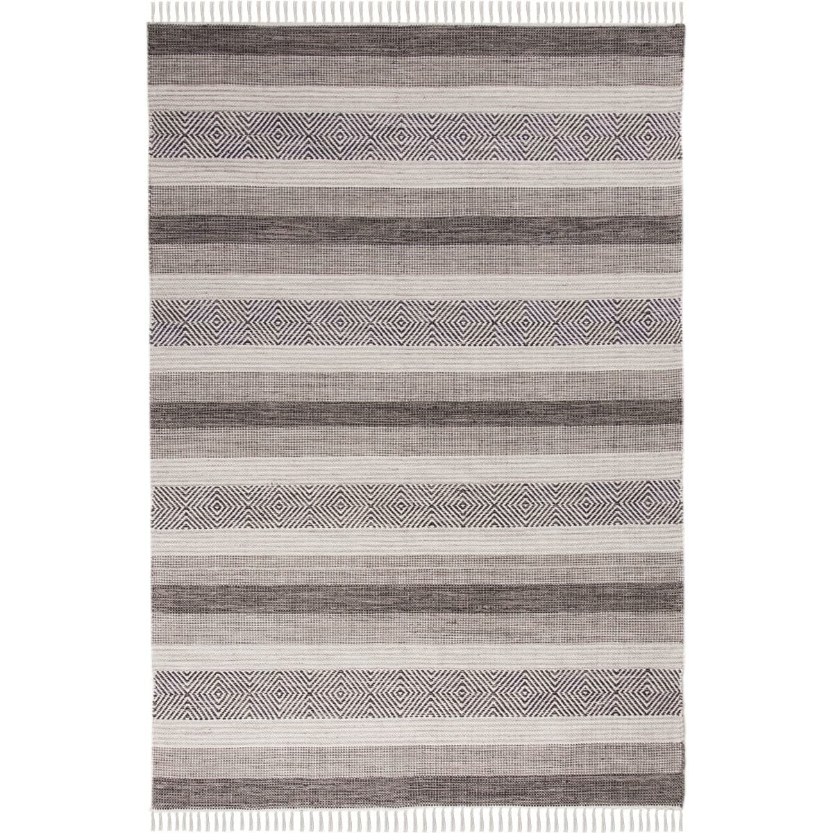 שטיח גפן כותנה 03 אפור עם פרנזים | השטיח האדום