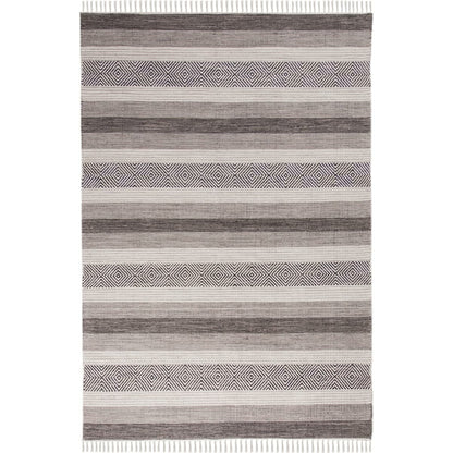 שטיח גפן כותנה 03 אפור עם פרנזים | השטיח האדום