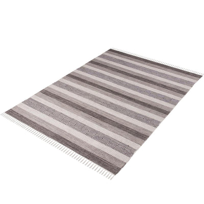 שטיח גפן כותנה 03 אפור עם פרנזים | השטיח האדום
