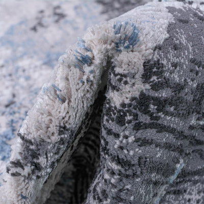 שטיח טורונטו 21 אפור כהה/אפור/כחול עגול | השטיח האדום