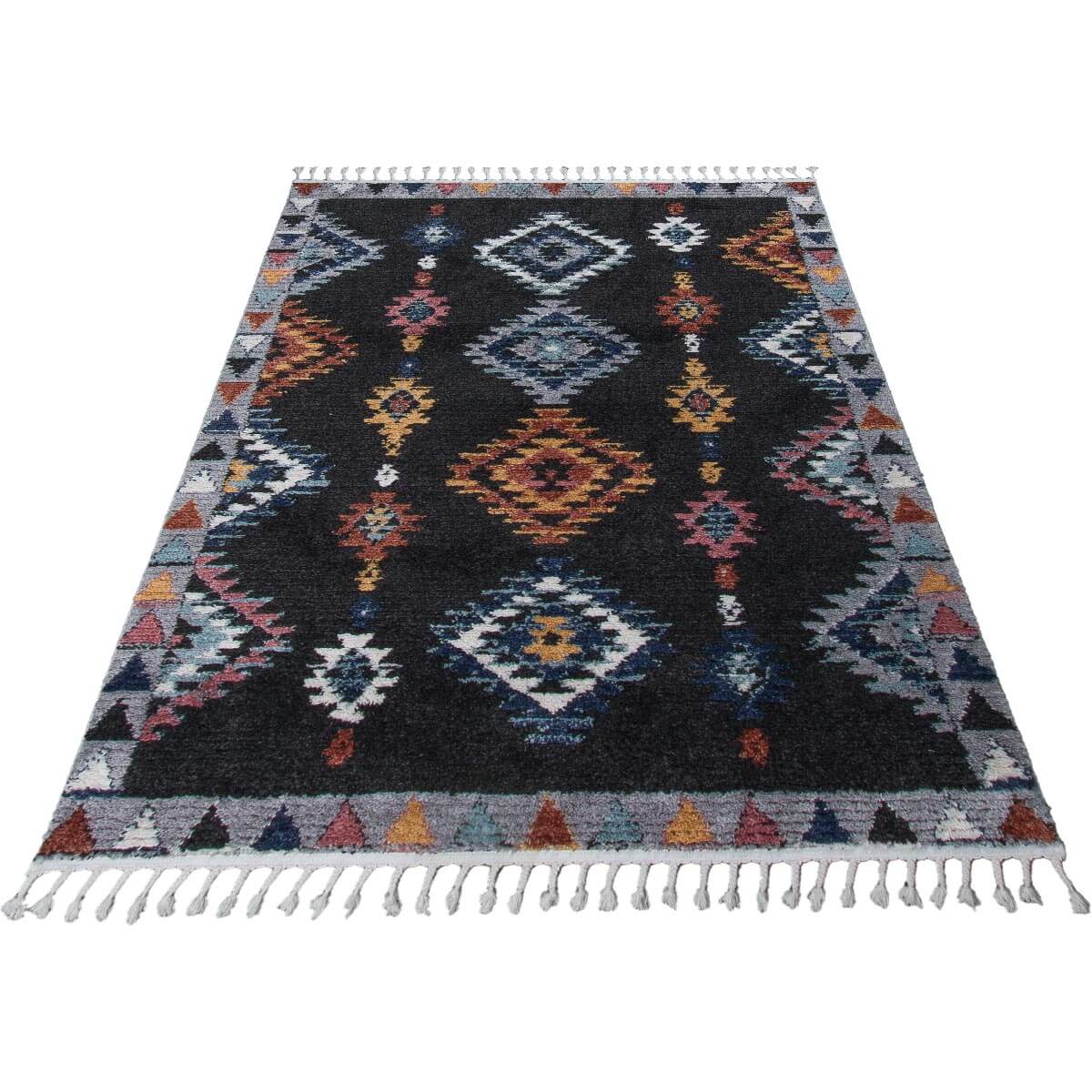 שטיח טנג'יר 02 צבעוני עם פרנזים | השטיח האדום