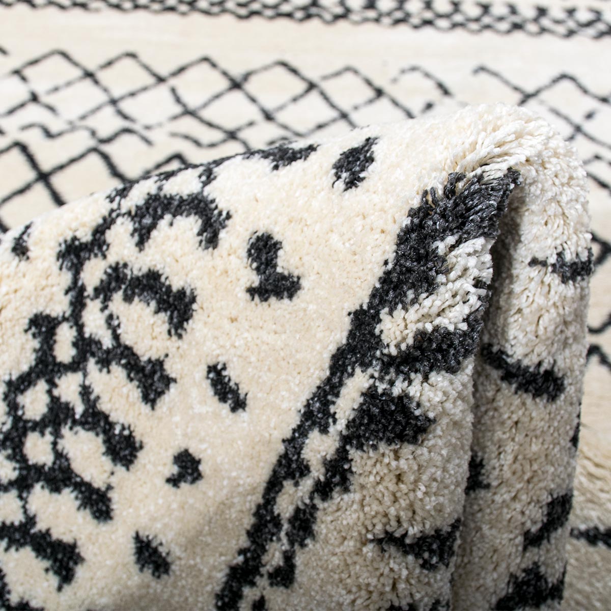 שטיח מרקש 02 קרם/שחור עגול | השטיח האדום