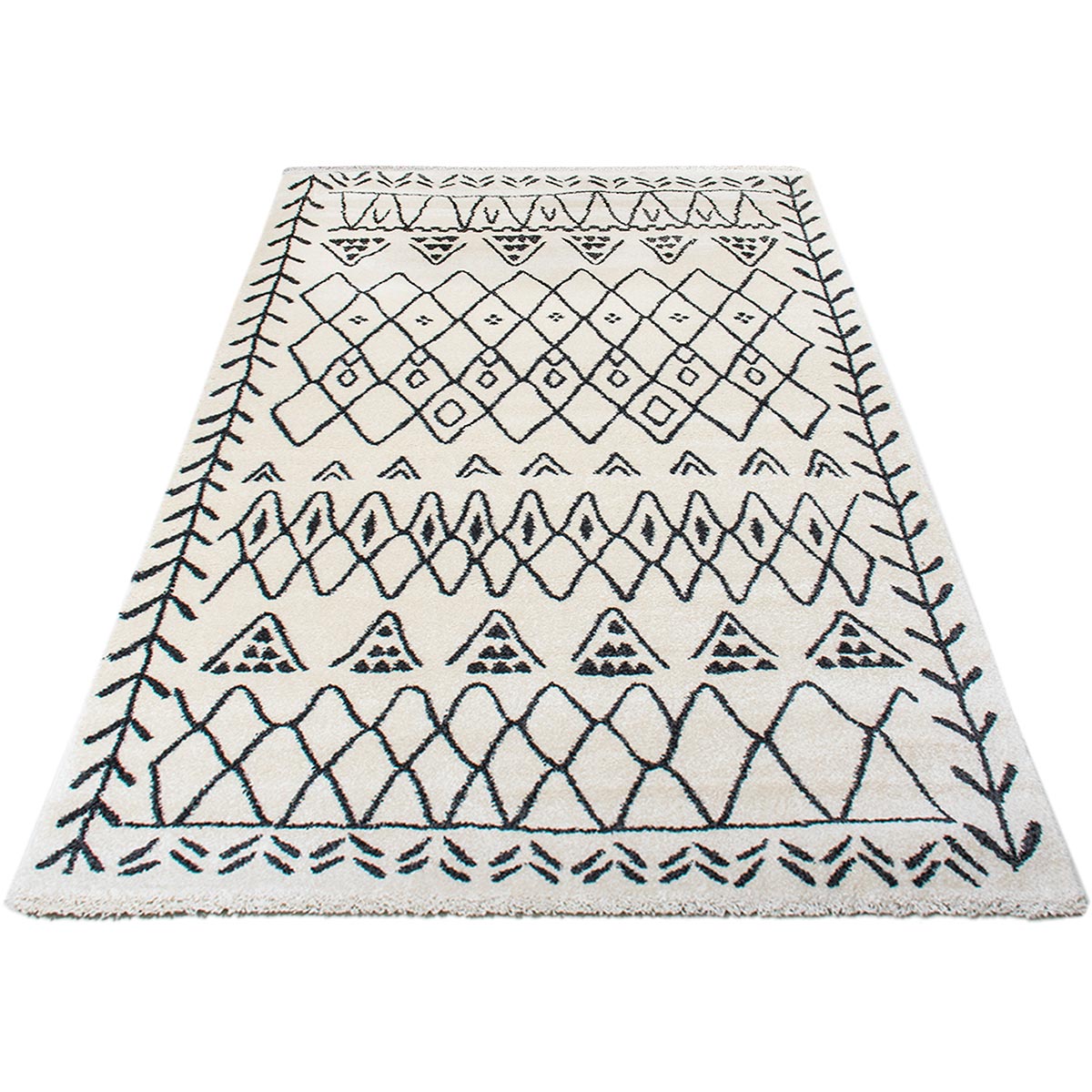 שטיח מרקש 07 קרם/שחור | השטיח האדום