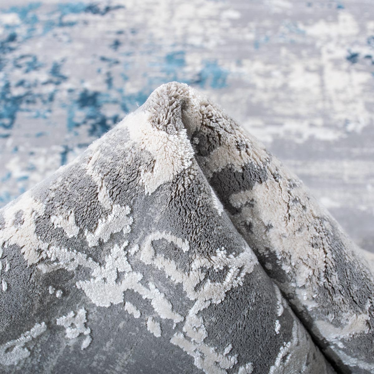 שטיח מילאנו 05 אפור/כחול עגול | השטיח האדום