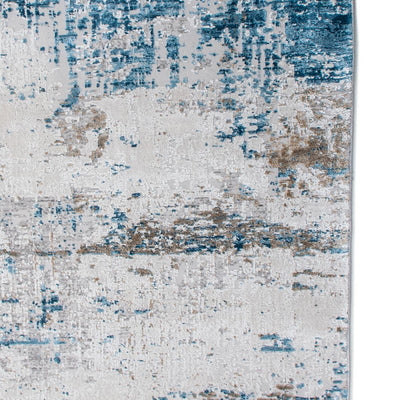 שטיח ג'איפור 04 אפור/כחול עם פרנזים | השטיח האדום
