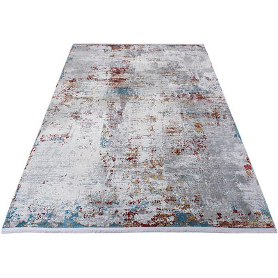 שטיח ג'איפור 02 אדום/כחול/צהוב עם פרנזים | השטיח האדום