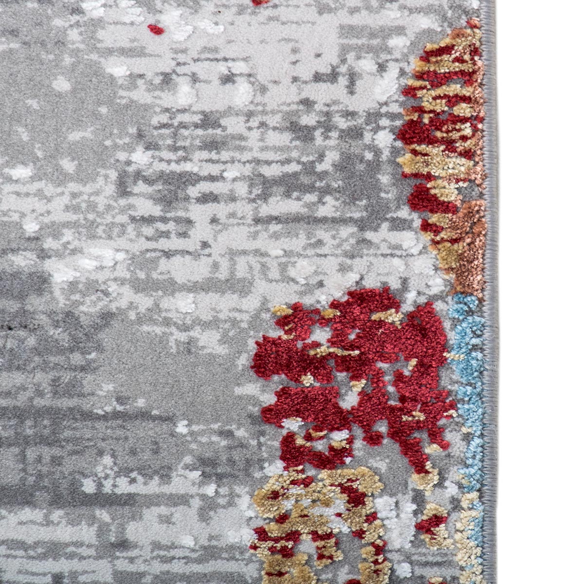 שטיח ג'איפור 02 אדום/כחול/צהוב עם פרנזים | השטיח האדום