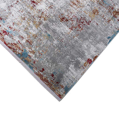 שטיח ג'איפור 02 אדום/כחול/צהוב עם פרנזים | השטיח האדום