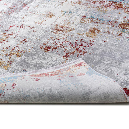 שטיח ג'איפור 02 אדום/כחול/צהוב עם פרנזים | השטיח האדום