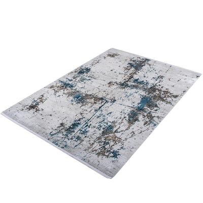 שטיח ג'איפור 01 אפור/כחול/בז' עם פרנזים | השטיח האדום