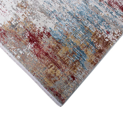 שטיח ג'איפור 03 אדום/כחול/צהוב עם פרנזים | השטיח האדום