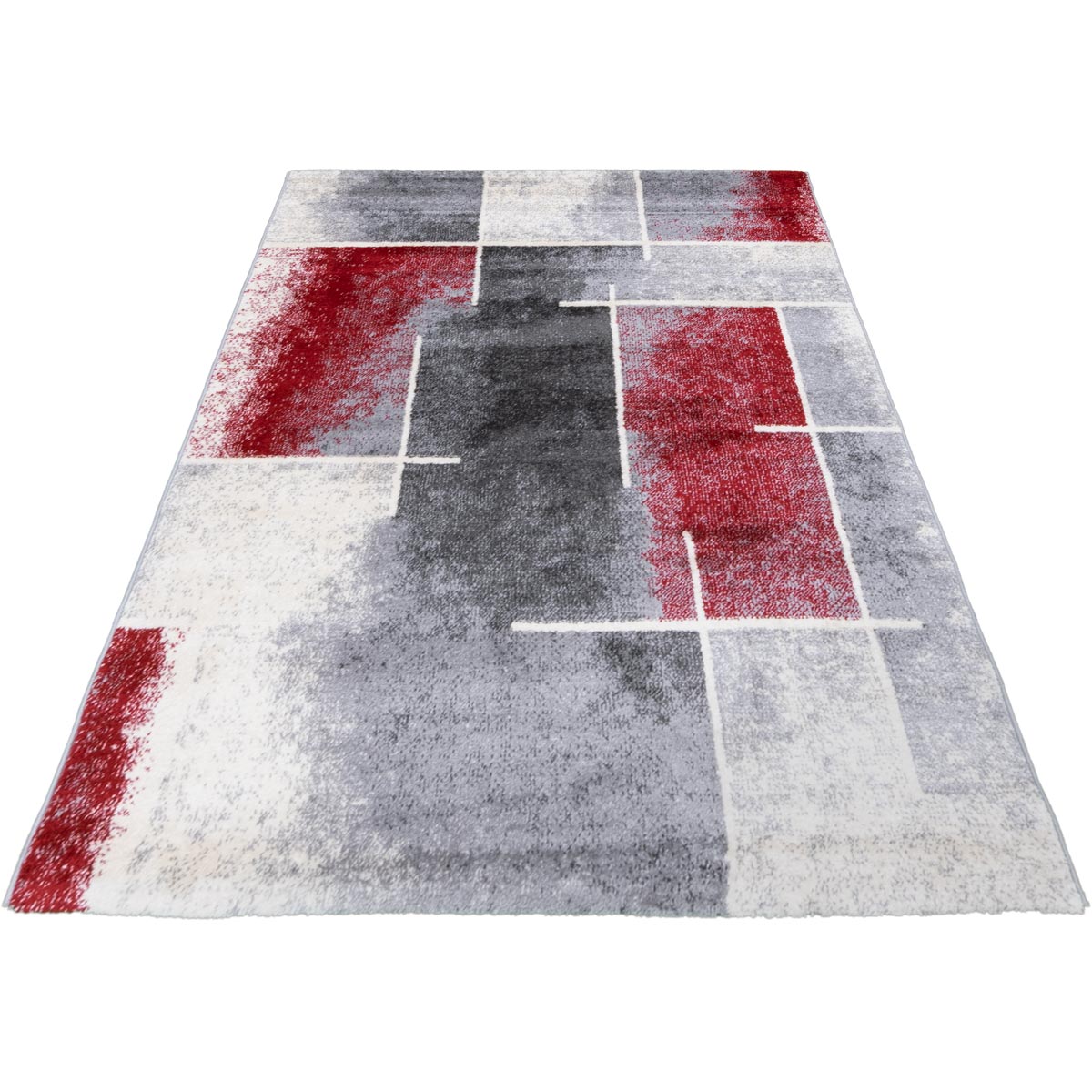 שטיח סלוניקי 12 אפור/קרם/אדום | השטיח האדום