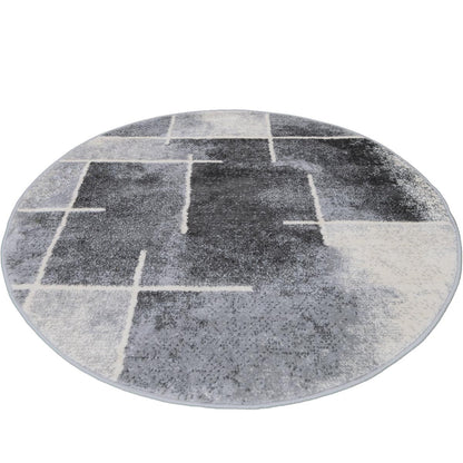 שטיח סלוניקי 12 אפור/קרם/אפור כהה עגול | השטיח האדום