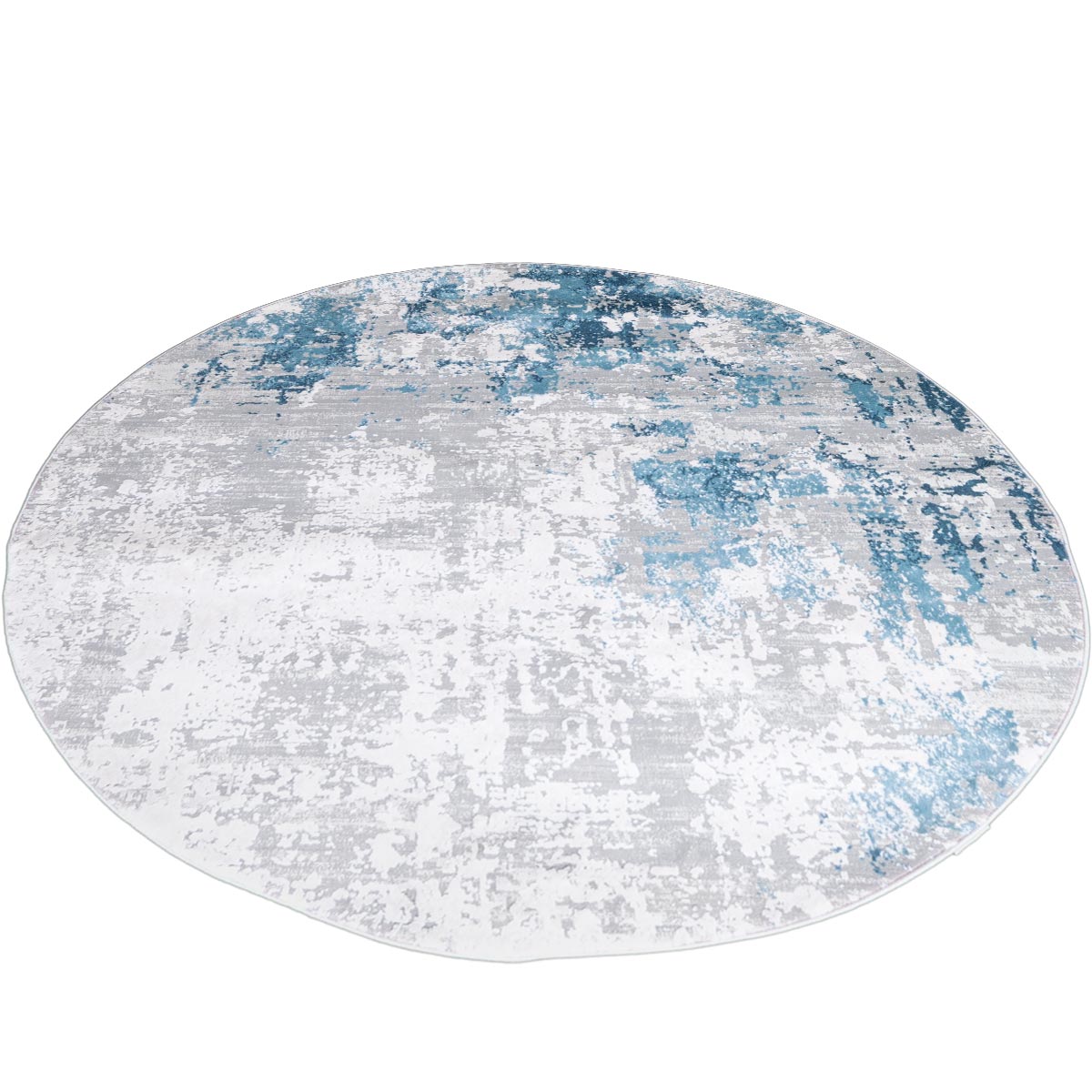 שטיח מילאנו 05 אפור/כחול עגול | השטיח האדום