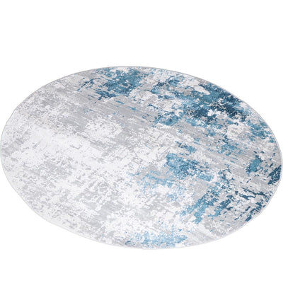 שטיח מילאנו 05 אפור/כחול עגול | השטיח האדום