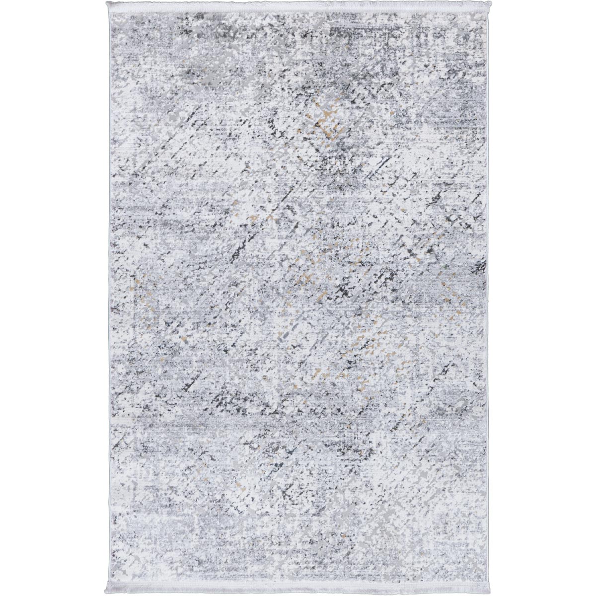 שטיח מילאנו 46 לבן/אפור עם פרנזים | השטיח האדום