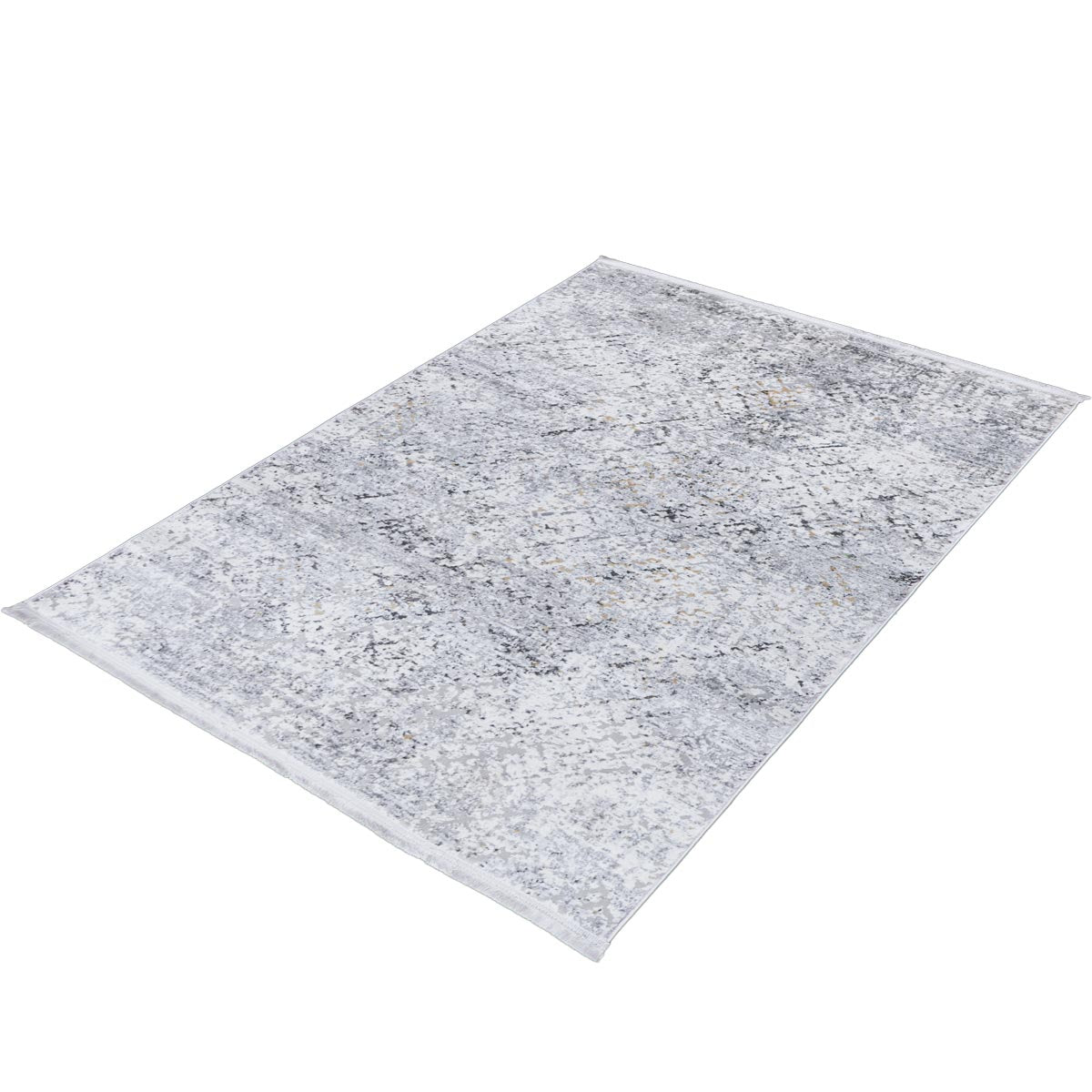 שטיח מילאנו 46 לבן/אפור עם פרנזים | השטיח האדום