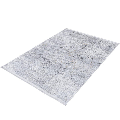 שטיח מילאנו 46 לבן/אפור עם פרנזים | השטיח האדום