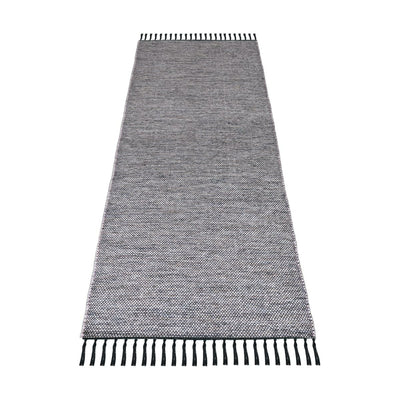 שטיח גפן כותנה 01 אפור כהה ראנר עם פרנזים | השטיח האדום