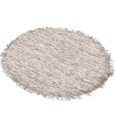שטיח יעל 03 חום עגול עם פרנזים | השטיח האדום