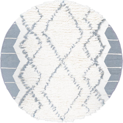 שטיח קילים סקנדינבי 25 כחול/לבן עגול | השטיח האדום