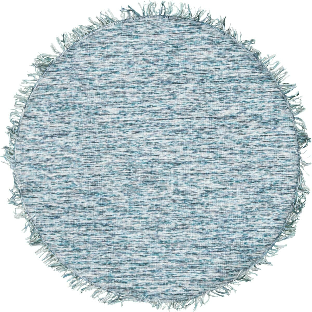 שטיח יעל 03 כחול עגול עם פרנזים | השטיח האדום