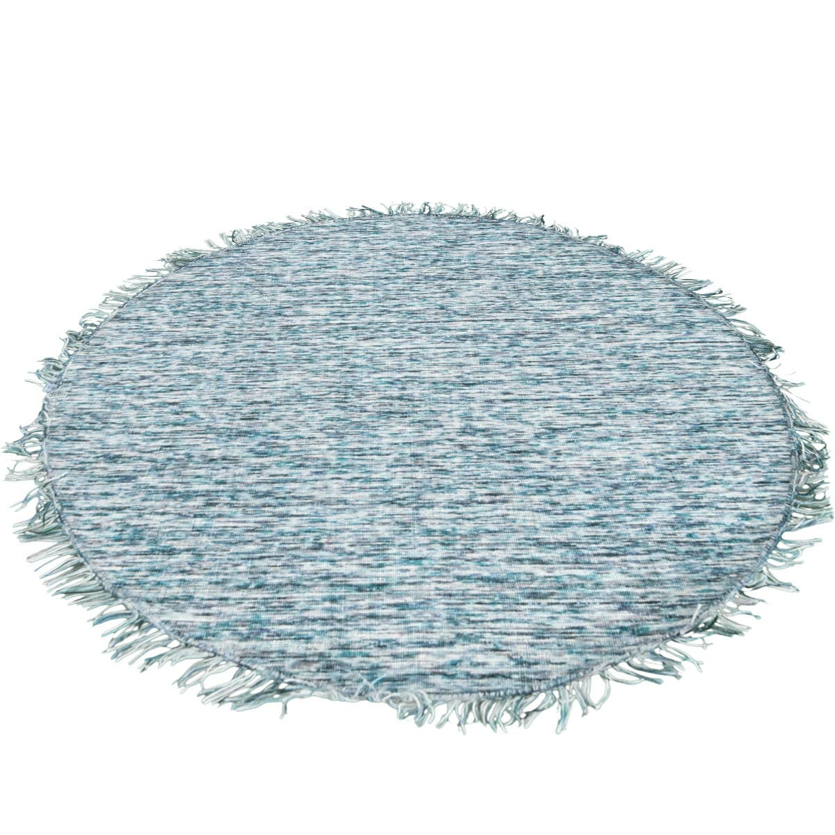 שטיח יעל 03 כחול עגול עם פרנזים | השטיח האדום