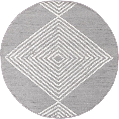 שטיח קילים סקנדינבי 16 אפור/לבן עגול | השטיח האדום