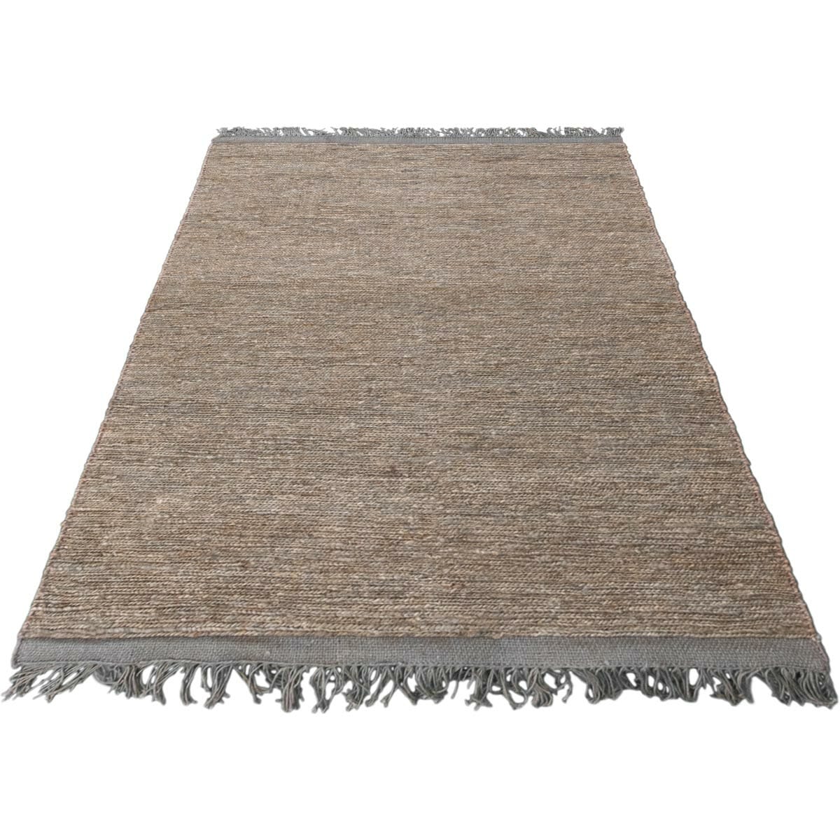 שטיח תמר אריגה גסה 03 אפור עם פרנזים | השטיח האדום