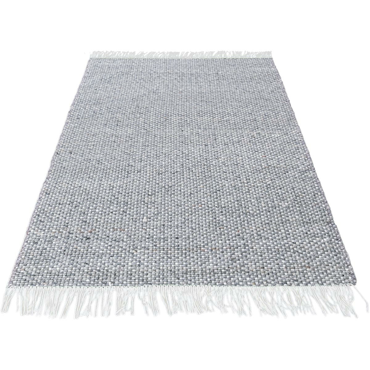 שטיח גפן חלות עבות 04 אפור/קרם עם פרנזים | השטיח האדום