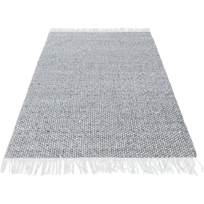 שטיח גפן חלות עבות 04 אפור/קרם עם פרנזים | השטיח האדום