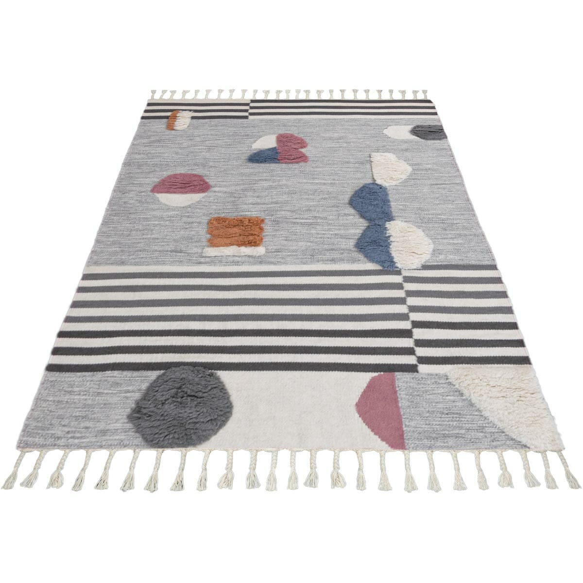 שטיח קילים נורדי 08 צבעוני עם פרנזים | השטיח האדום