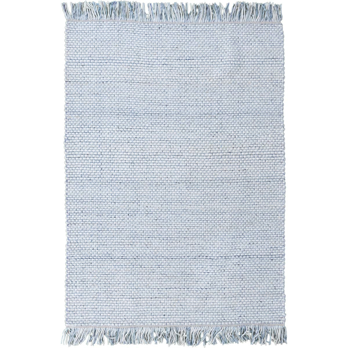 שטיח גפן חלות עבות 04 לבן/כחול עם פרנזים | השטיח האדום