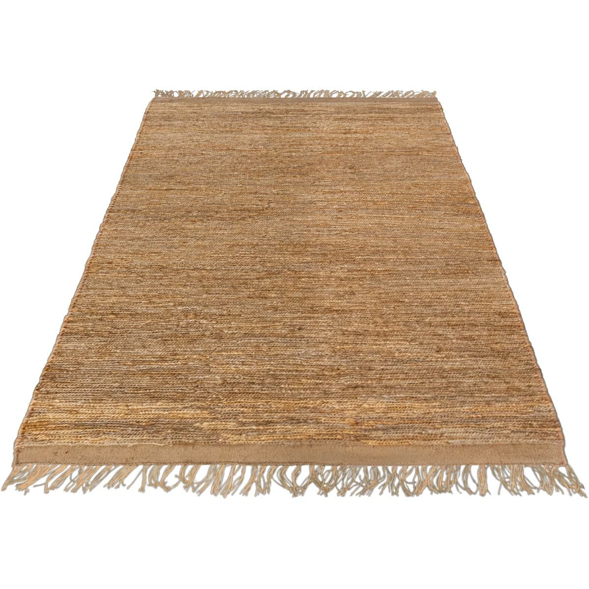 שטיח תמר אריגה גסה 03 בז' עם פרנזים | השטיח האדום