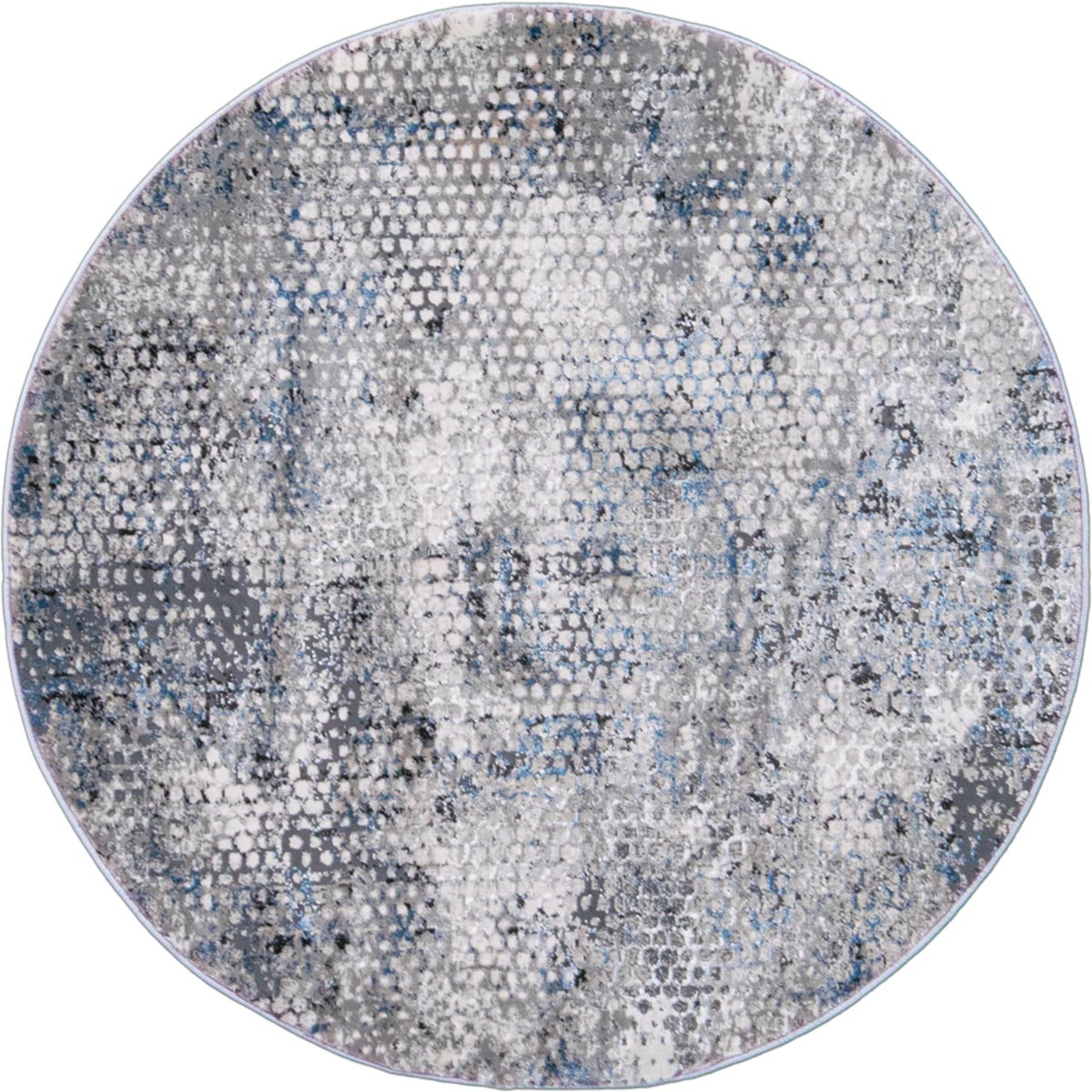 שטיח טורונטו 23 אפור כהה/אפור/כחול עגול | השטיח האדום