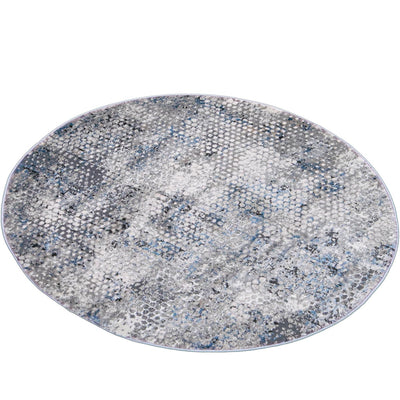 שטיח טורונטו 23 אפור כהה/אפור/כחול עגול | השטיח האדום