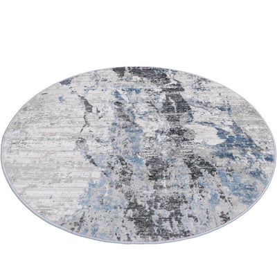 שטיח טורונטו 21 אפור כהה/אפור/כחול עגול | השטיח האדום