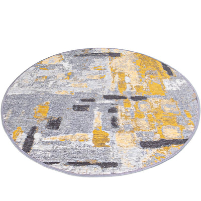 שטיח מרסיי 38 צהוב/אפור עגול | השטיח האדום